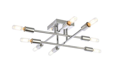Steel Rods with 8 Lights Flush Mount - LV LIGHTING