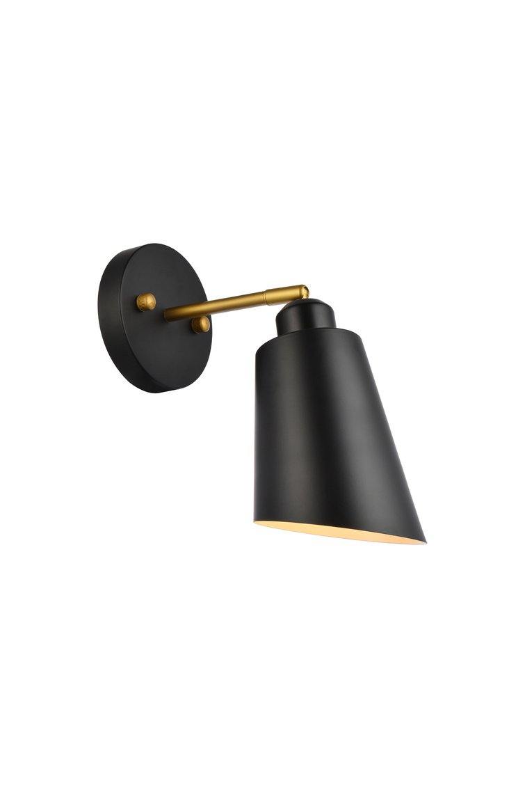 Black with Brass Wall Sconce - LV LIGHTING