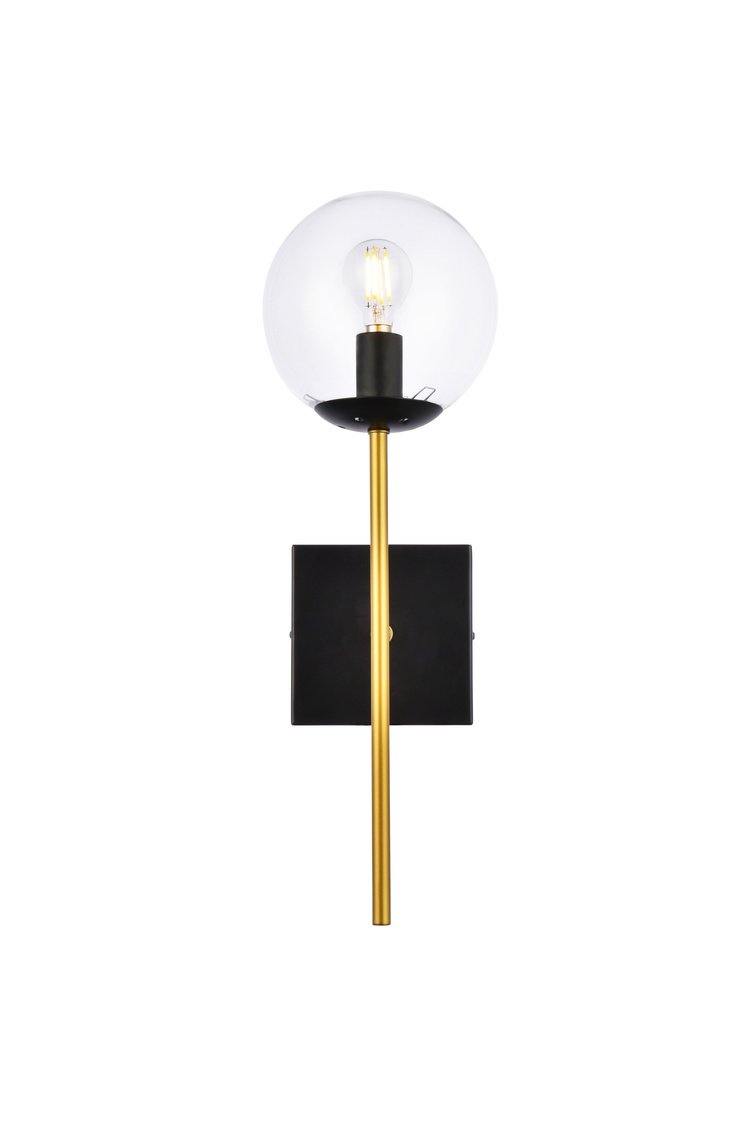 Black with Clear Shade Wall Sconce - LV LIGHTING