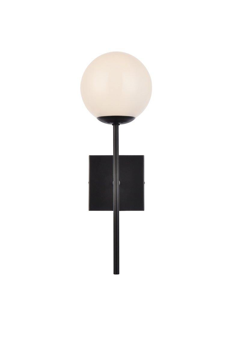 Black with Frosted Shade Wall Sconce - LV LIGHTING