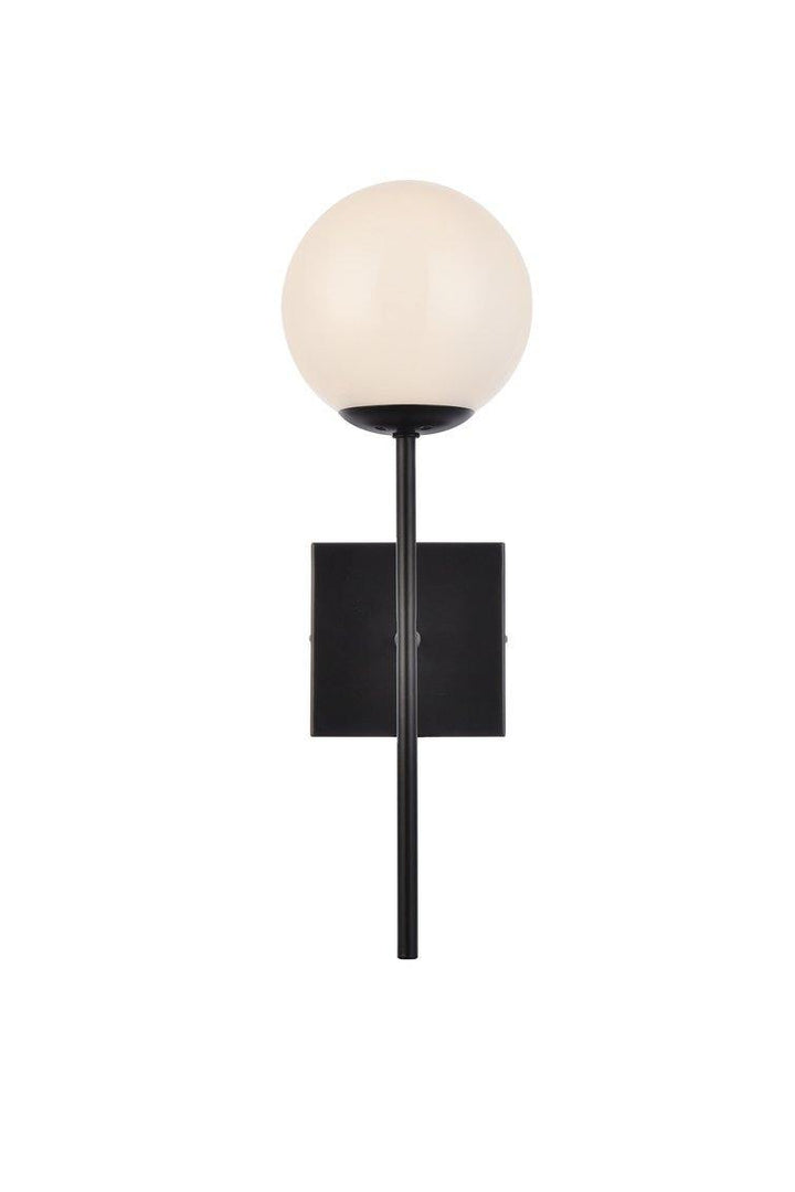 Black with Frosted Shade Wall Sconce - LV LIGHTING