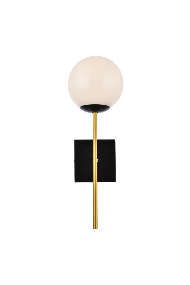 Black with Frosted Shade Wall Sconce - LV LIGHTING
