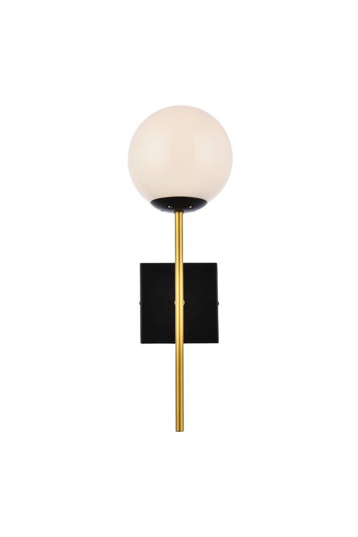 Black with Frosted Shade Wall Sconce - LV LIGHTING
