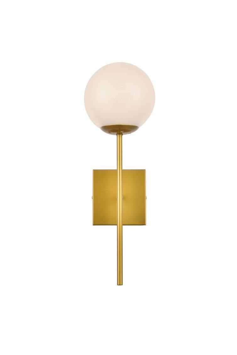 Black with Frosted Shade Wall Sconce - LV LIGHTING