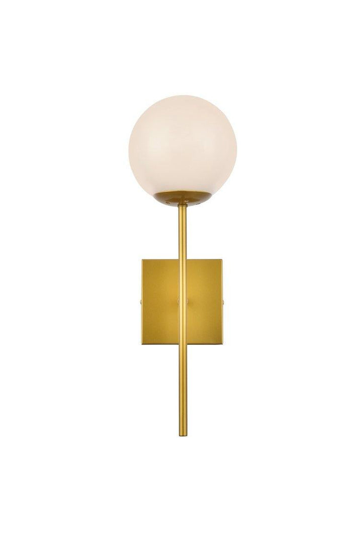 Black with Frosted Shade Wall Sconce - LV LIGHTING
