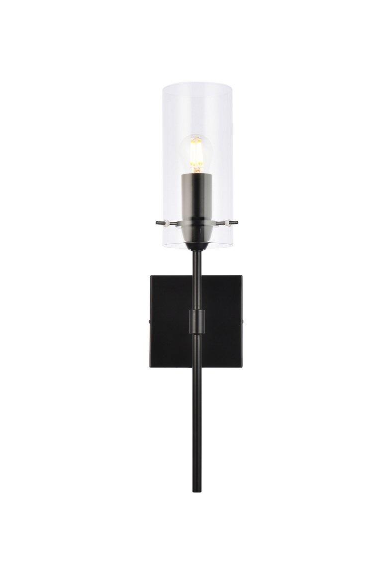 Black with Clear Shade Wall Sconce - LV LIGHTING