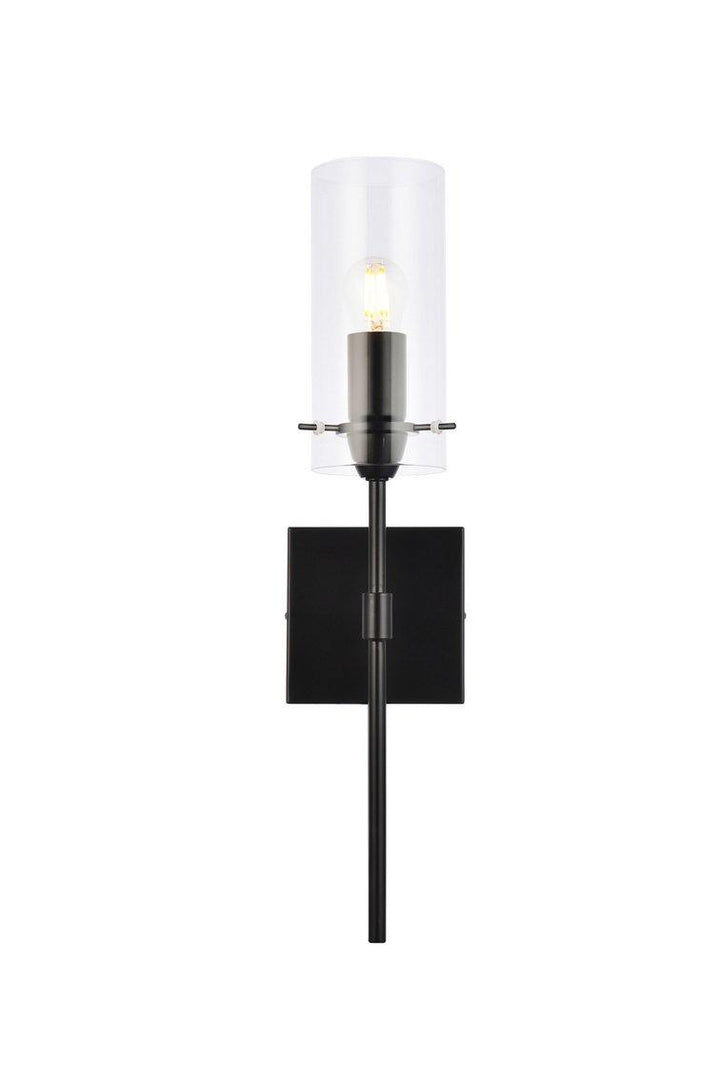 Black with Clear Shade Wall Sconce - LV LIGHTING