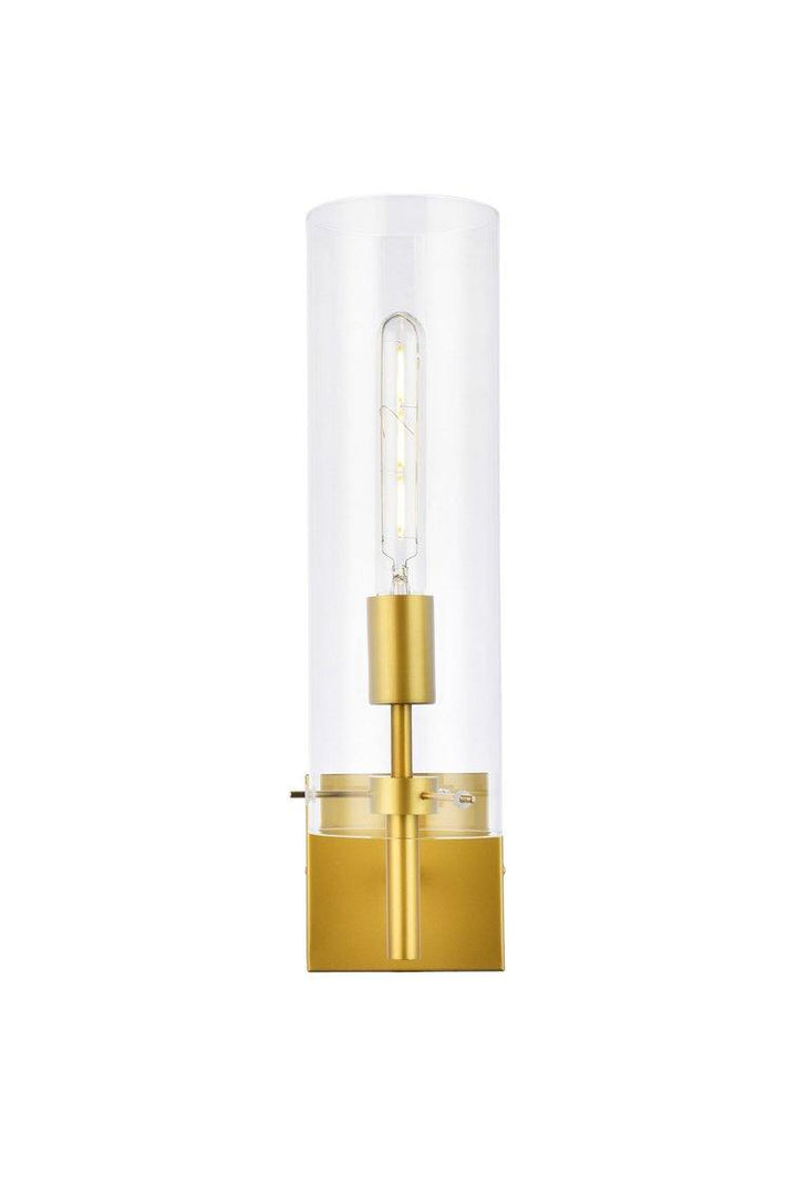 Black with Clear Shade Wall Sconce - LV LIGHTING