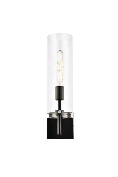 Black with Clear Shade Wall Sconce - LV LIGHTING