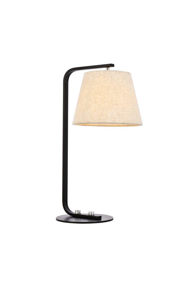 White with Beige Shade Table Lamp - LV LIGHTING