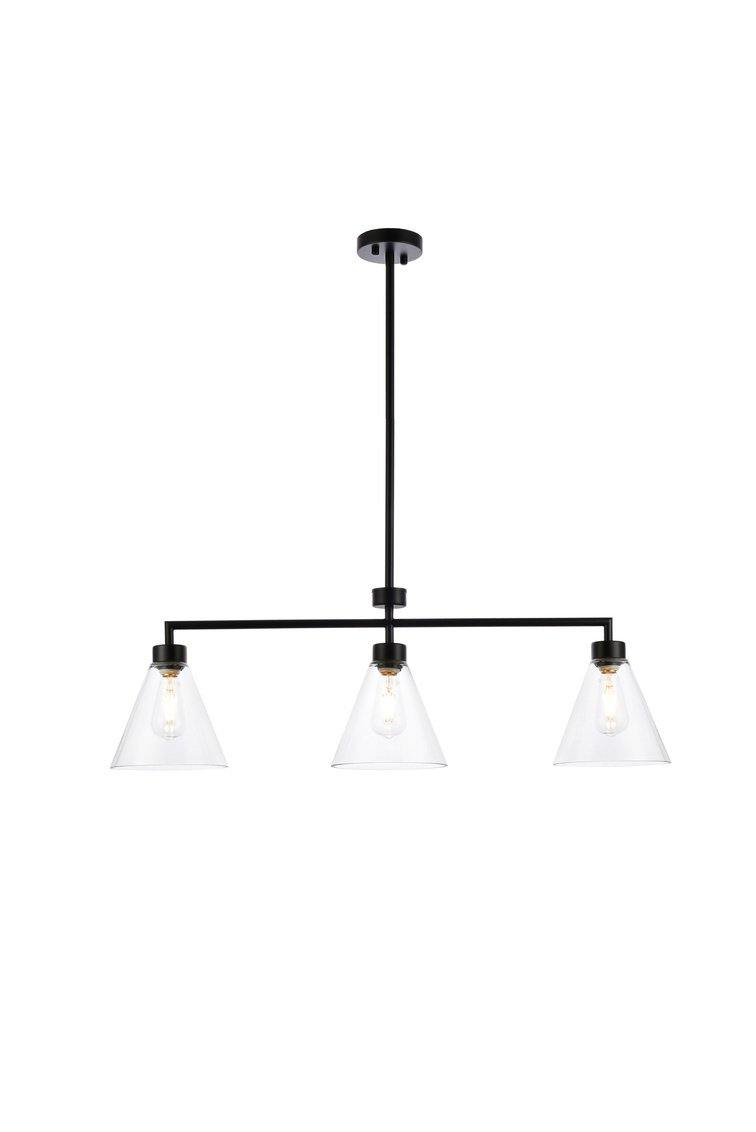 Black with Clear Shade Pendant - LV LIGHTING