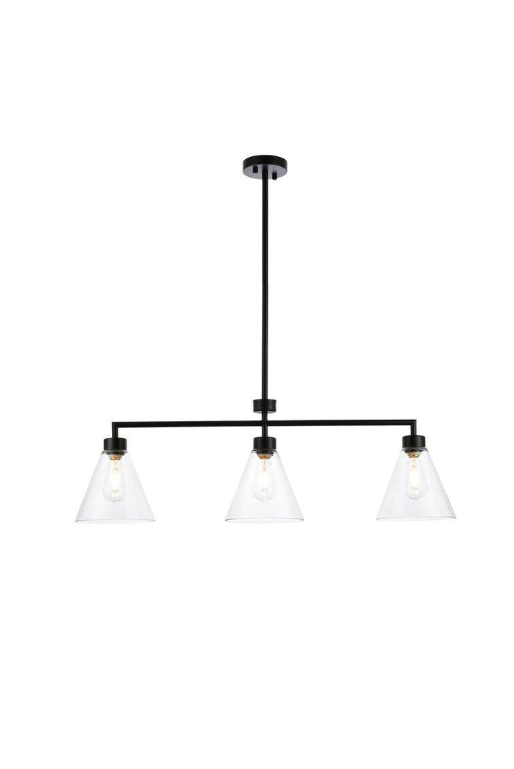Black with Clear Shade Pendant - LV LIGHTING