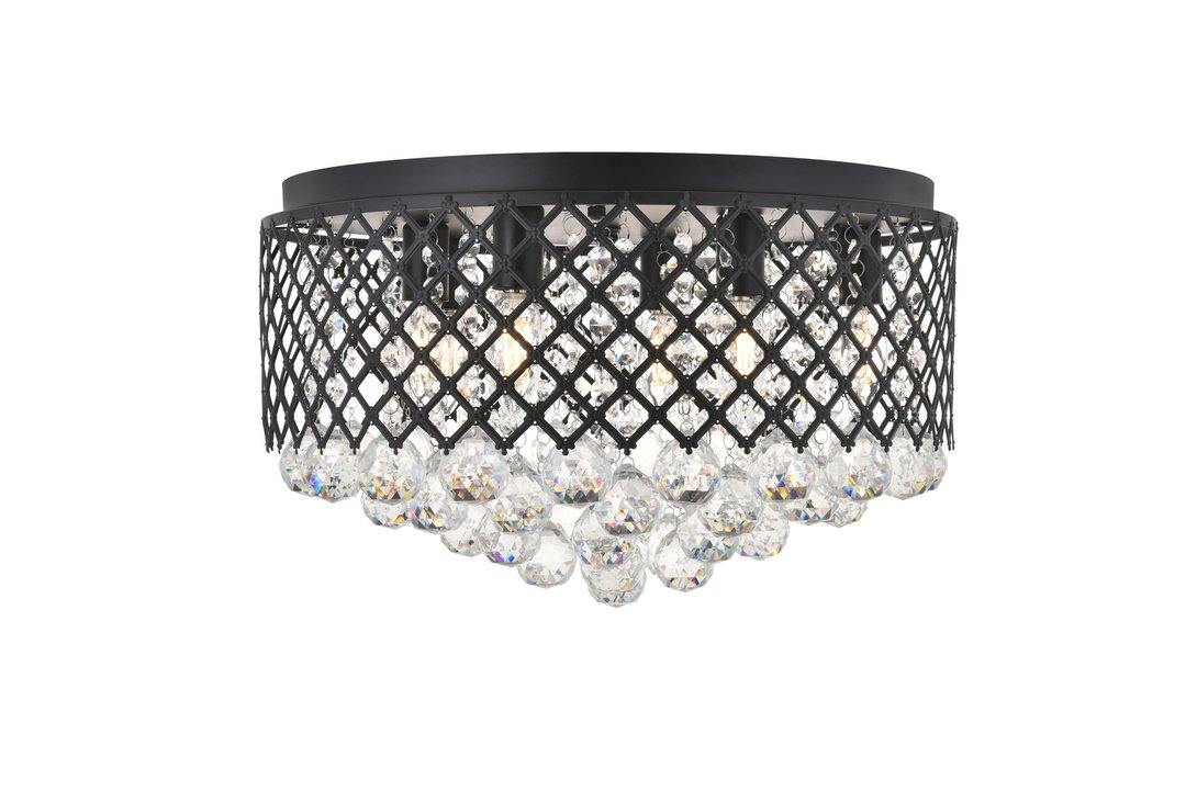 Steel Frame with Crystal Flush Mount - LV LIGHTING