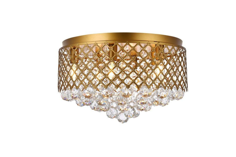 Steel Frame with Crystal Flush Mount - LV LIGHTING