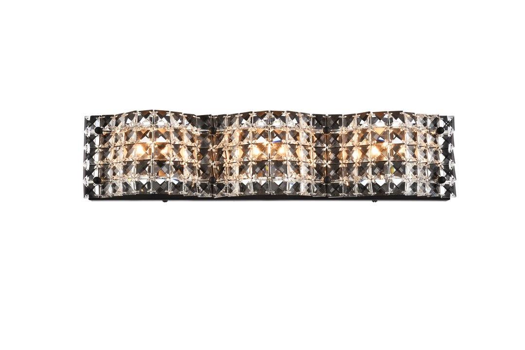 Black with Crystal Vanity Light - LV LIGHTING