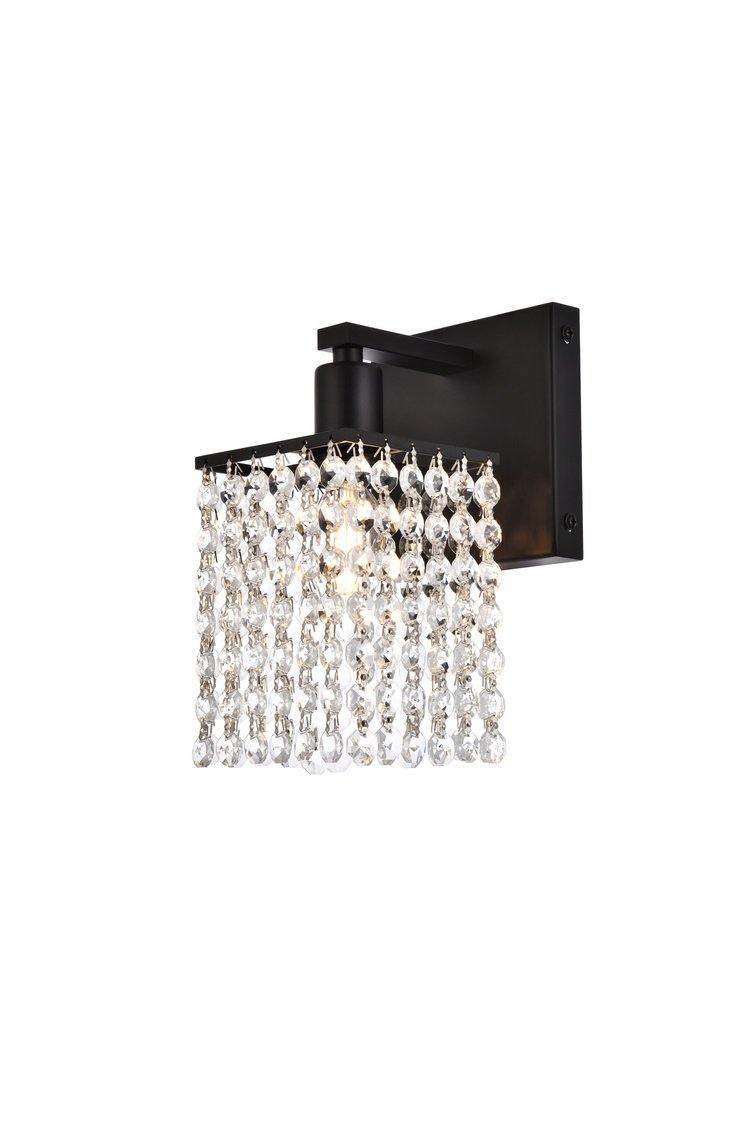 Black with Crystal Vanity Light - LV LIGHTING