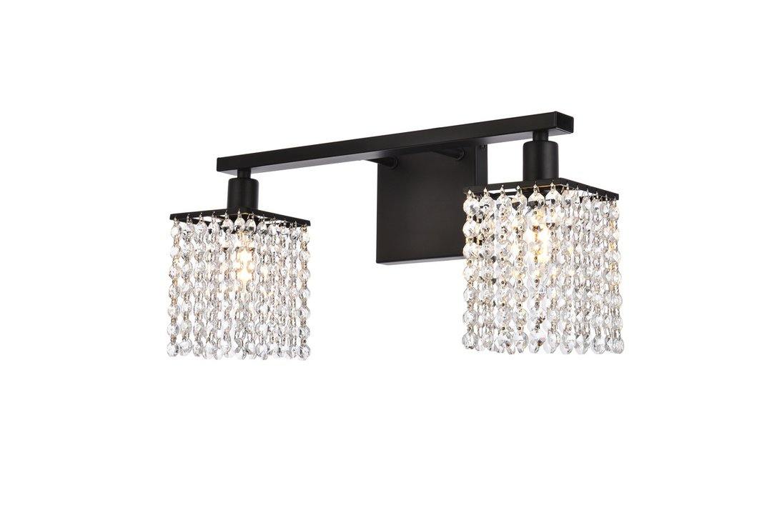 Black with Crystal Vanity Light - LV LIGHTING