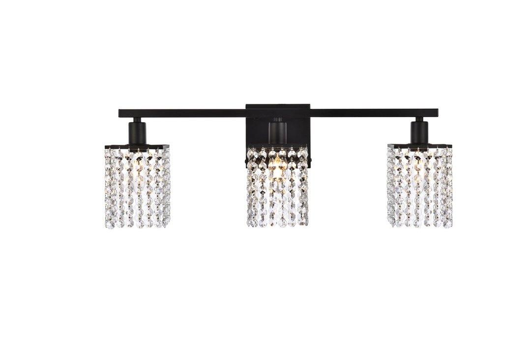 Black with Crystal Vanity Light - LV LIGHTING