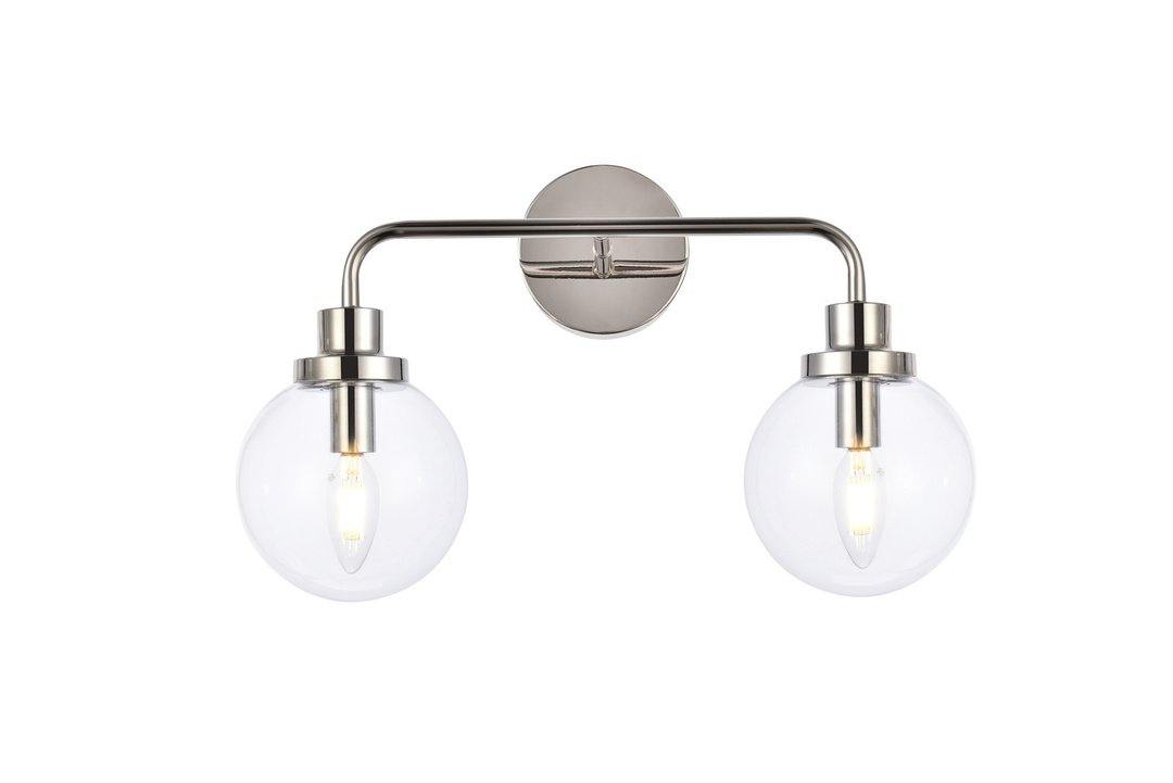 Steel with Clear Shade Vanity Light - LV LIGHTING