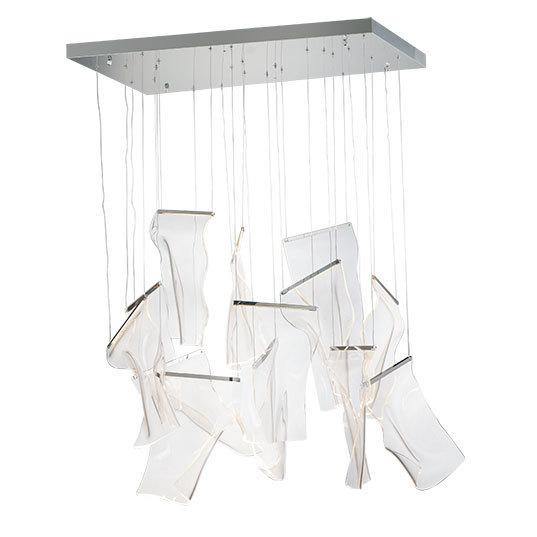 LED Steel Frame with Patterned Acrylic 13 Lights Pendant - LV LIGHTING