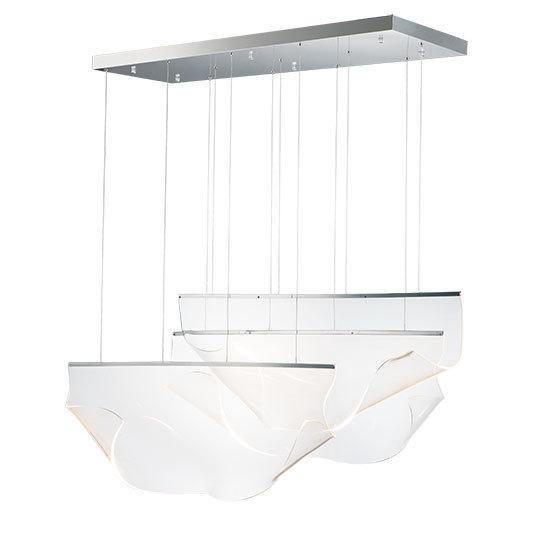 LED Chrome with Patterned Acrylic 3 Lights Pendant - LV LIGHTING