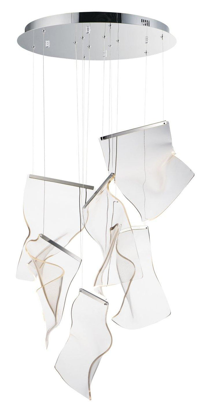 LED Steel Frame with Patterned Acrylic 6 Lights Chandelier - LV LIGHTING