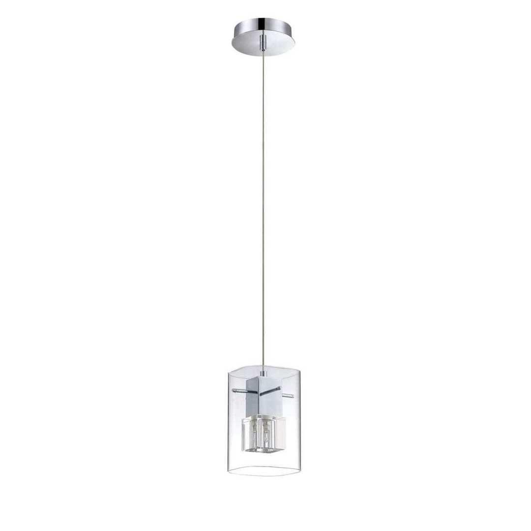 Chrome with Crystal and Glass 1 to 5 Light Pendant - LV LIGHTING