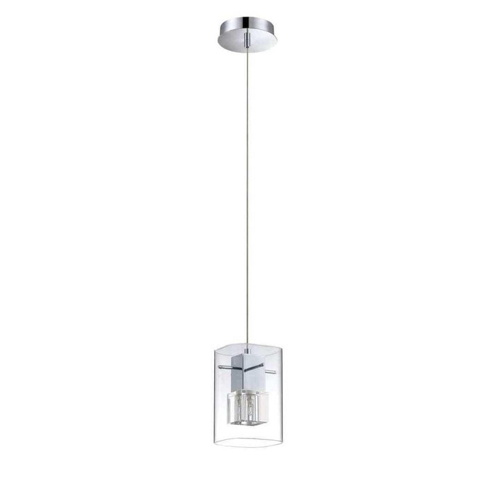 Chrome with Crystal and Glass 1 to 5 Light Pendant - LV LIGHTING