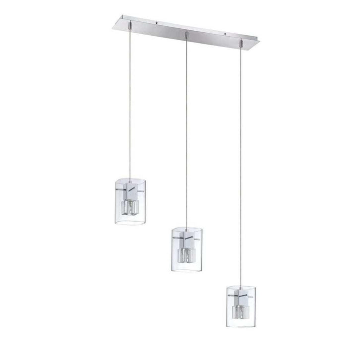 Chrome with Crystal and Glass 1 to 5 Light Pendant - LV LIGHTING