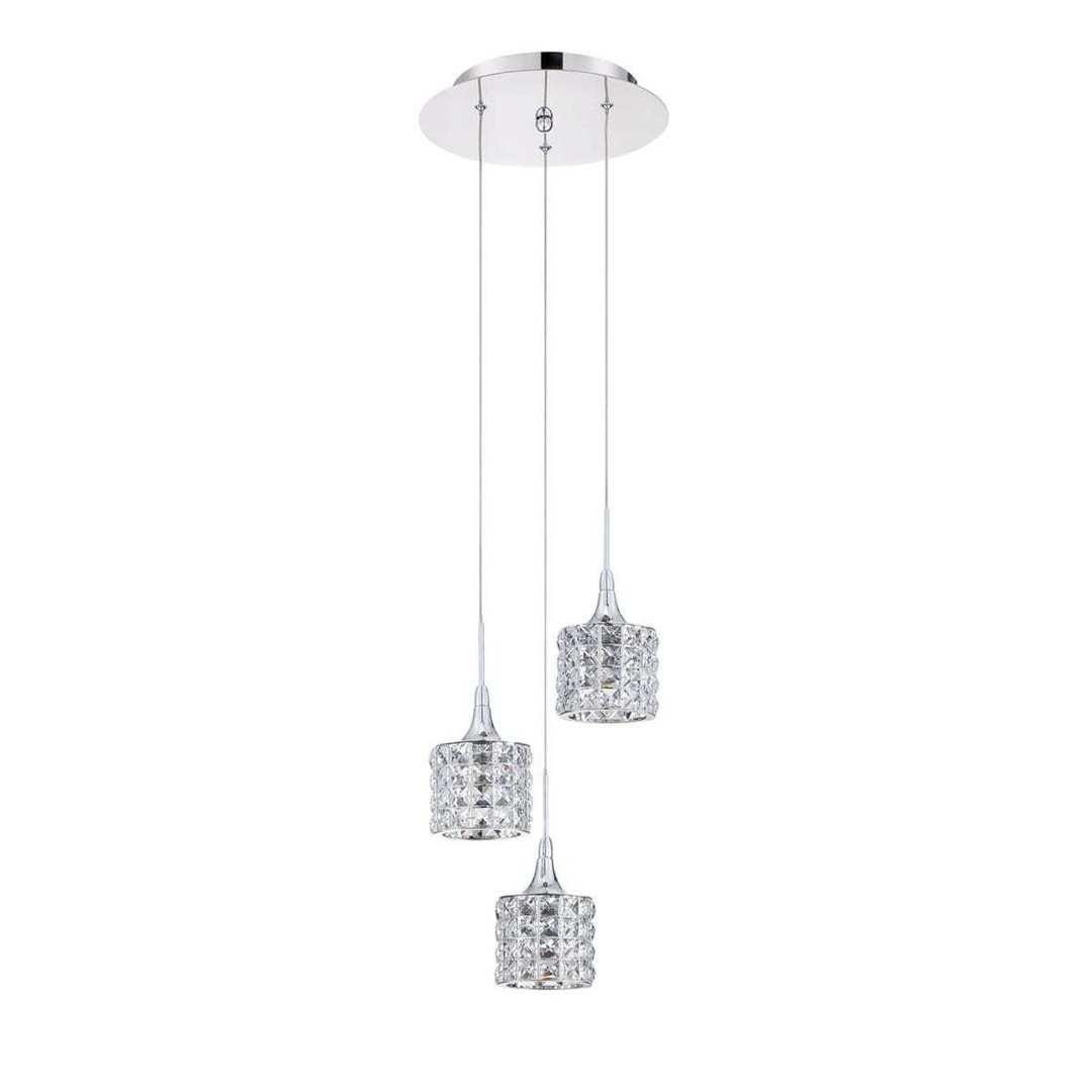 Chrome with Crystal 1 to 9 Light Pendant - LV LIGHTING
