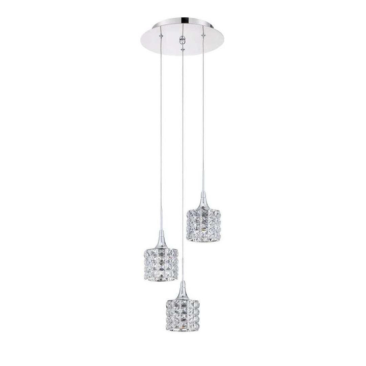 Chrome with Crystal 1 to 9 Light Pendant - LV LIGHTING