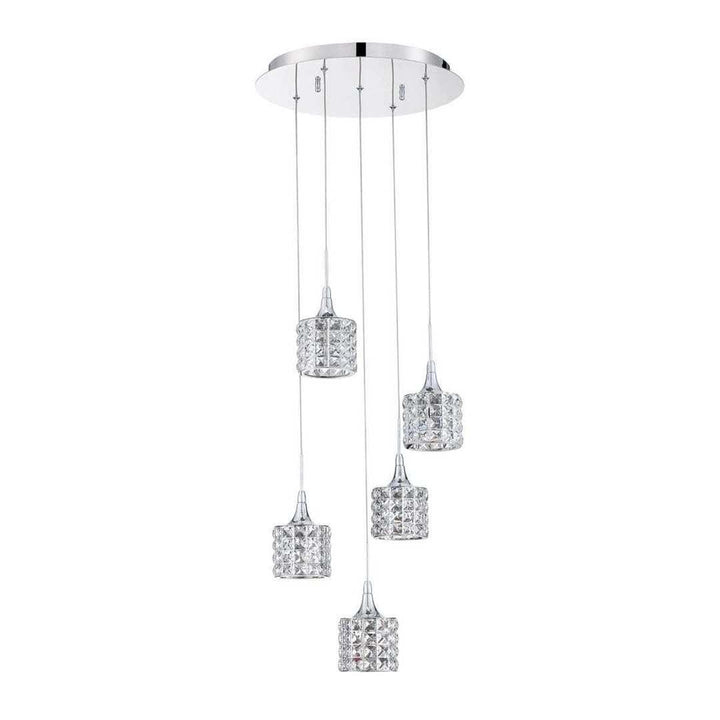 Chrome with Crystal 1 to 9 Light Pendant - LV LIGHTING