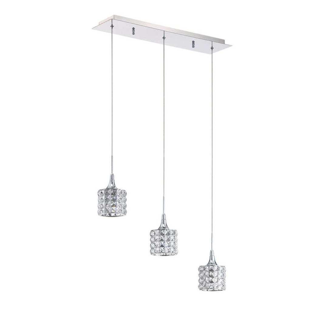 Chrome with Crystal 1 to 9 Light Pendant - LV LIGHTING