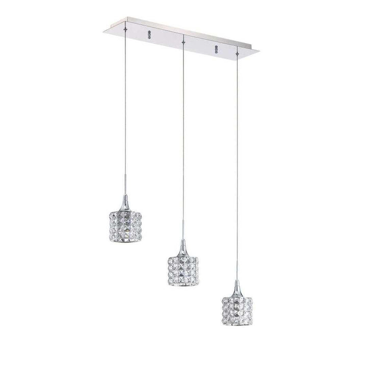 Chrome with Crystal 1 to 9 Light Pendant - LV LIGHTING