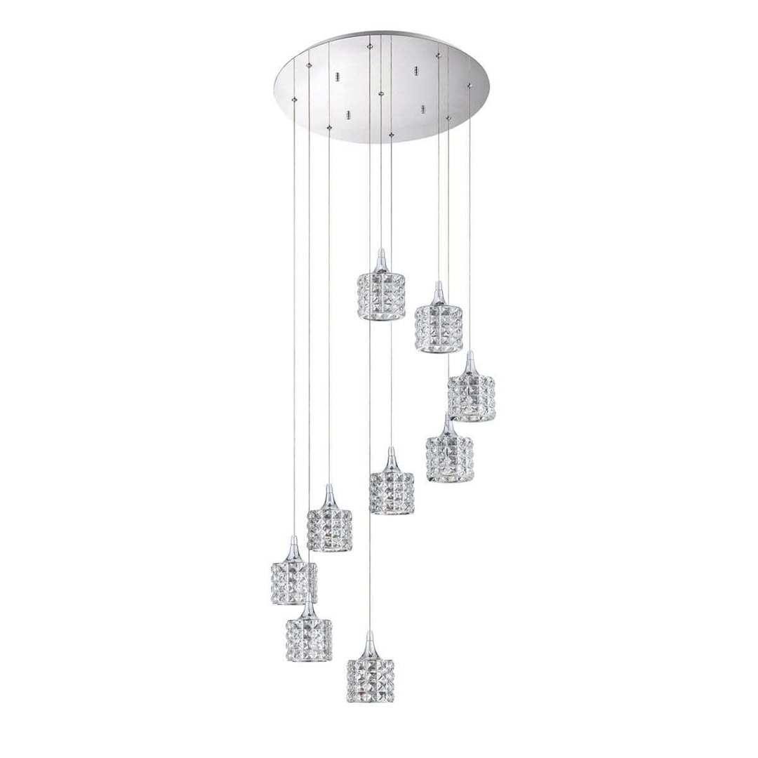 Chrome with Crystal 1 to 9 Light Pendant - LV LIGHTING