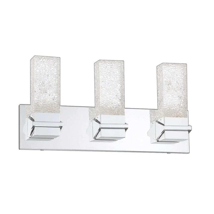 LED Steel with Icy Shade 3 to 4 Light Vanity Light - LV LIGHTING
