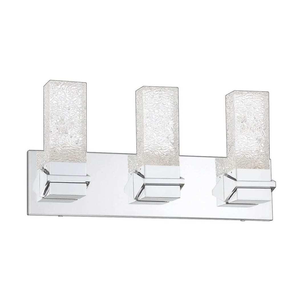 LED Steel with Icy Shade 3 to 4 Light Vanity Light - LV LIGHTING