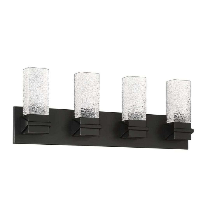 LED Steel with Icy Shade 3 to 4 Light Vanity Light - LV LIGHTING
