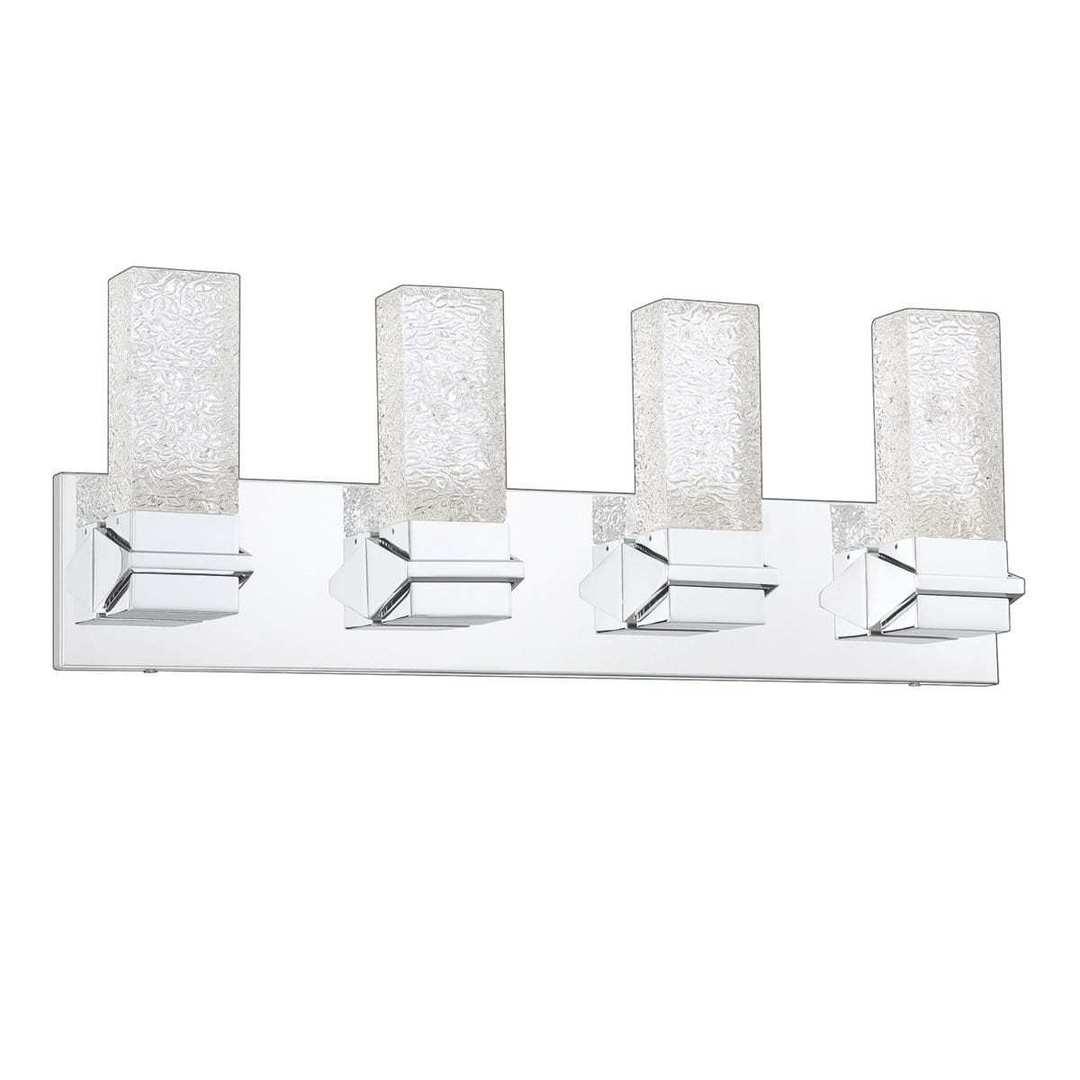 LED Steel with Icy Shade 3 to 4 Light Vanity Light - LV LIGHTING