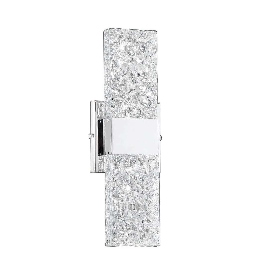 LED Chrome with Glass Shade Wall Sconce - LV LIGHTING