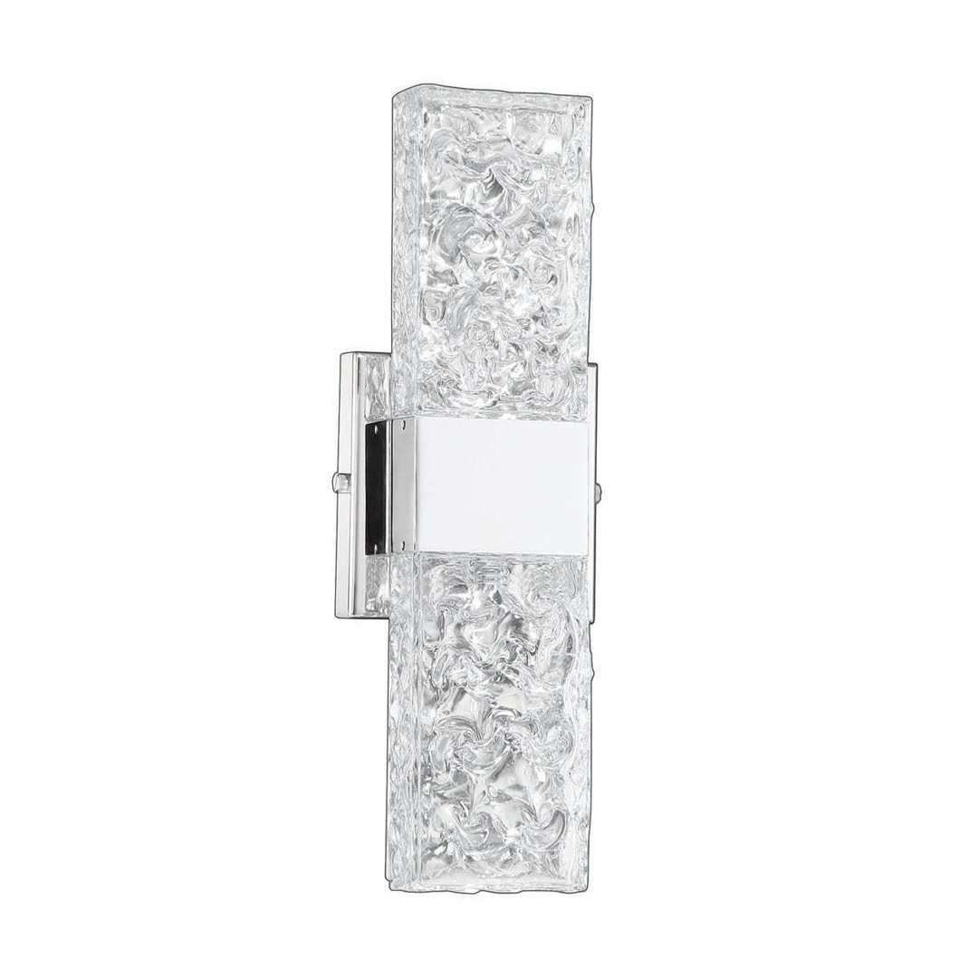 LED Chrome with Glass Shade Wall Sconce - LV LIGHTING