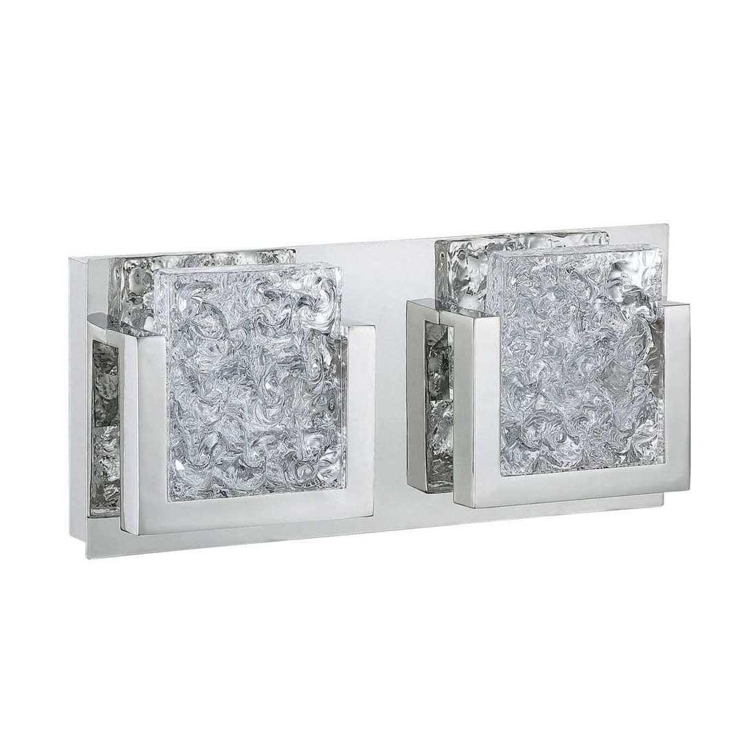 LED Chrome with Glass Shade 1 to 5 Light Vanity Light - LV LIGHTING
