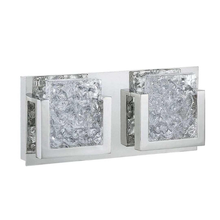 LED Chrome with Glass Shade 1 to 5 Light Vanity Light - LV LIGHTING