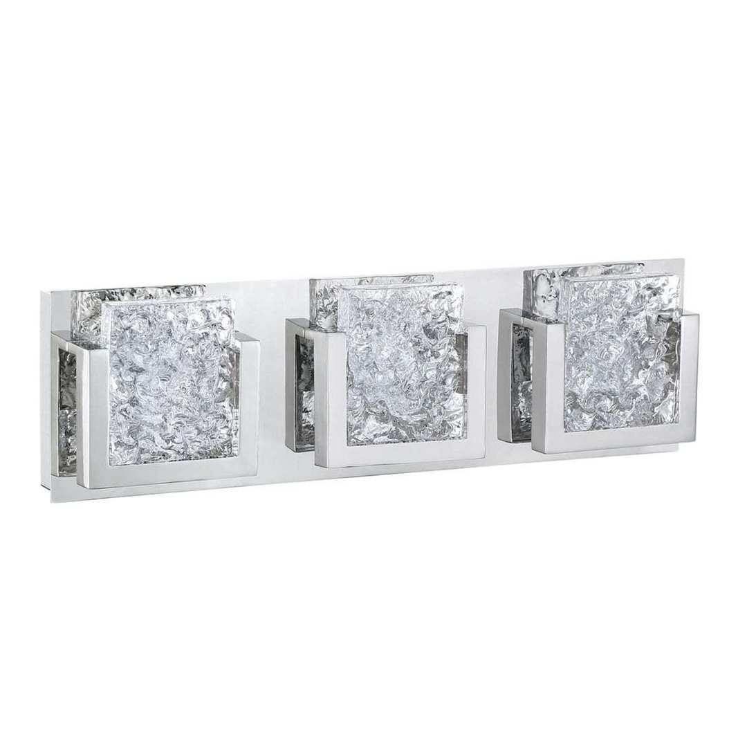 LED Chrome with Glass Shade 1 to 5 Light Vanity Light - LV LIGHTING