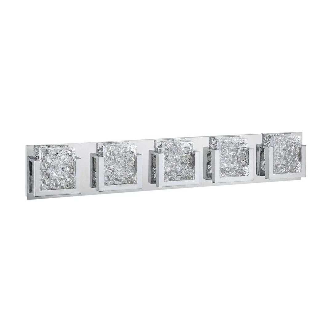 LED Chrome with Glass Shade 1 to 5 Light Vanity Light - LV LIGHTING