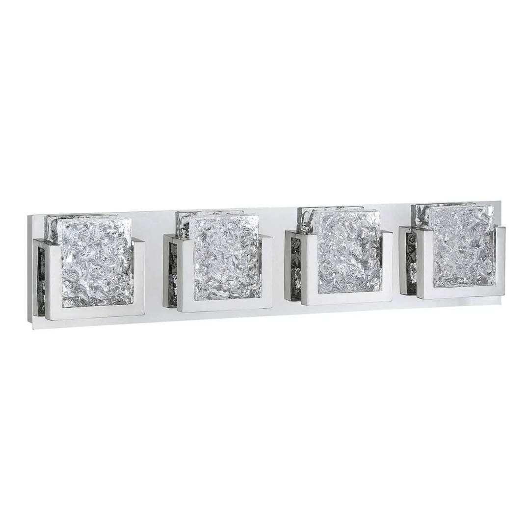 LED Chrome with Glass Shade 1 to 5 Light Vanity Light - LV LIGHTING