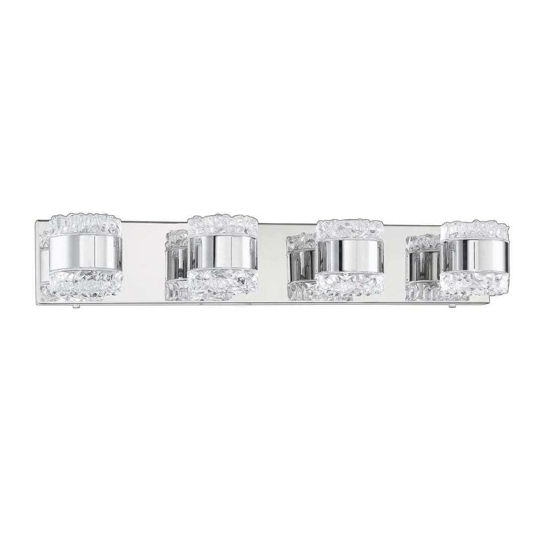 Chrome with Glass Shade 3 to 5 Light Vanity Light - LV LIGHTING