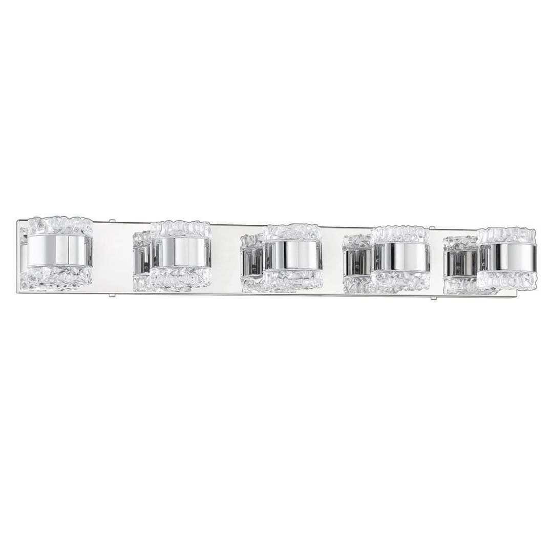 Chrome with Glass Shade 3 to 5 Light Vanity Light - LV LIGHTING