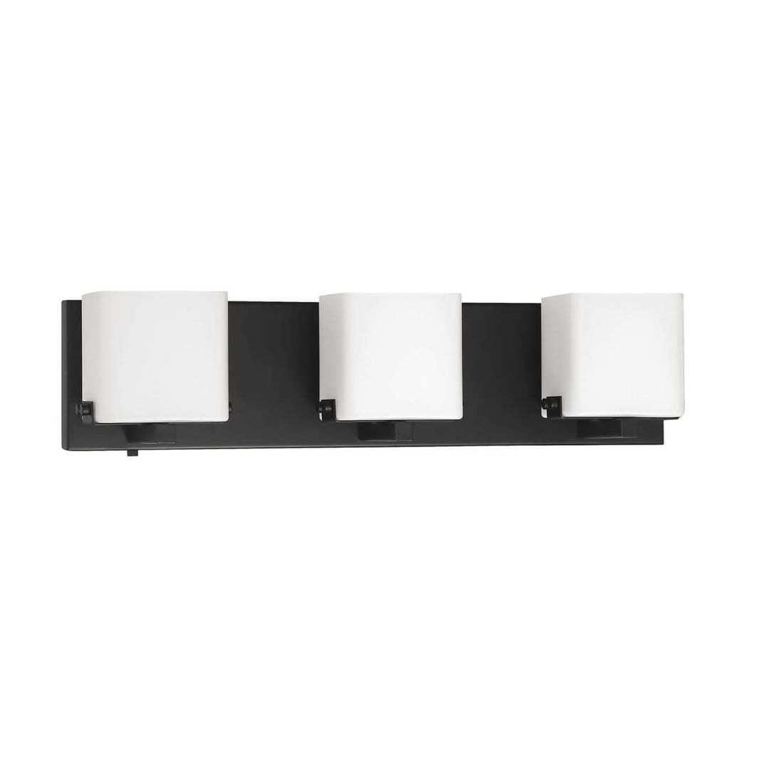 Black with Forsted Shade 3 to 5 Light Vanity Light - LV LIGHTING