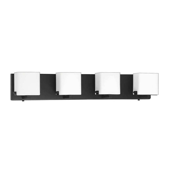 Black with Forsted Shade 3 to 5 Light Vanity Light - LV LIGHTING
